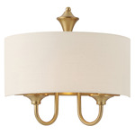 Bongo Wall Light - Natural Aged Brass/ Oatmeal