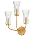 Camelot Wall Sconce - Natural Aged Brass / Clear Ribbed