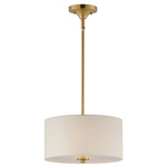 Bongo Convertible Pendant - Natural Aged Brass/ Oatmeal