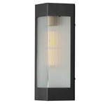Triform Outdoor Wall Light - Black / Brass / Clear Ribbed