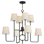 Paoli Tiered Chandelier - Charcoal / Off White