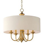 Bongo Chandelier - Natural Aged Brass / Oatmeal
