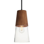 Carpenter Pendant - Black / Walnut / Clear