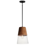 Carpenter Pendant - Black / Walnut / Clear