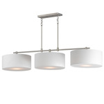 Bongo Linear Pendant - Satin Nickel/ White Linen