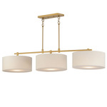 Bongo Linear Pendant - Natural Aged Brass/ Oatmeal