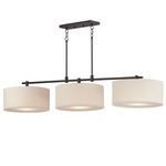 Bongo Linear Pendant - Oil Rubbed Bronze/ Oatmeal