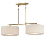 Bongo Linear Pendant - Natural Aged Brass / Oatmeal