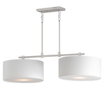 Bongo Linear Pendant - Satin Nickel/ White Linen