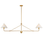 Kismet Linear Pendant - Gold Leaf / Satin White