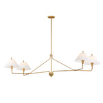 Kismet Linear Pendant - Gold Leaf / Satin White