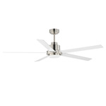 Daisy Ceiling Fan with Light - Satin Nickel / White