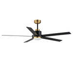 Daisy Ceiling Fan with Light - Black / Gold / Black
