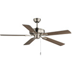 Super-Max Ceiling Fan - Satin Nickel / Silver / Distressed Wood