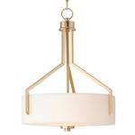 Dart Drum Pendant - Satin Brass / Satin White