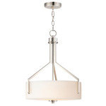 Dart Drum Pendant - Satin Nickel / Satin White