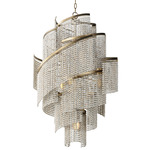 Fontaine Chandelier - Golden Silver / Weathered Wood
