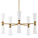 Krevat Chandelier - Natural Aged Brass / Satin White