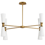 Krevat Linear Chandelier - Natural Aged Brass / Satin White