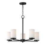 Lateral Chandelier - Black / Satin White