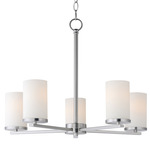 Lateral Chandelier - Satin Nickel / Satin White