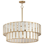 Miramar Tiered Chandelier - Aged Brass / Capiz