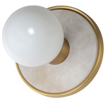 Hollywood Wall Light - Aged Brass/ White Alabaster