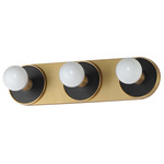 Hollywood Bathroom Vanity Light - Aged Brass / Black