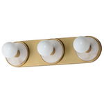 Hollywood Bathroom Vanity Light - Aged Brass / White Alabaster