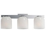 Scoop Bathroom Vanity Light - Polished Chrome/ Marble