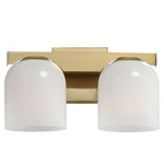 Scoop Bathroom Vanity Light - Natural Aged Brass / Marble
