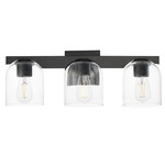 Scoop Bathroom Vanity Light - Black/ Clear