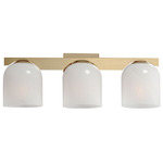 Scoop Bathroom Vanity Light - Natural Aged Brass / Marble