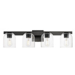 Scoop Bathroom Vanity Light - Black/ Clear