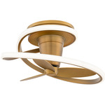 Veloce Fandelier Smart Ceiling Fan with Color Select Light - Aged Brass / Aged Brass
