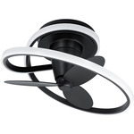 Veloce Fandelier Smart Ceiling Fan with Color Select Light - Black / Black