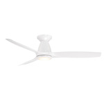 Skylark Flush Smart Ceiling Fan with Light - Matte White
