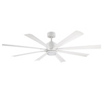 Size Matters Smart Ceiling Fan with Color Select Light - Matte White / Matte White