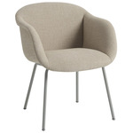 Fiber Soft Armchair Tube Base - Grey / Ecriture 240