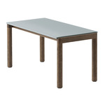 Couple Coffee Table - Dark Oiled Oak / Plain Pale Blue