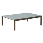 Couple Coffee Table - Dark Oiled Oak / Plain Pale Blue