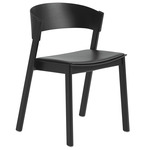 Cover Side Chair - Black Leather + Black