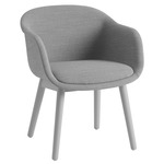 Fiber Conference Armchair Wood Base - Grey / Remix 133