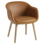 Fiber Conference Armchair Wood Base - Oak / Cognac Leather