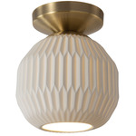 Moraga Bone Porcelain Ceiling Light - Weathered Brass / Bone Porcelain