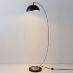Luna Bella Chairside Arc Floor Lamp - Matte Black/ Silver