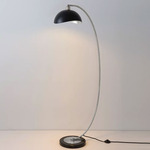 Luna Bella Chairside Arc Floor Lamp - Matte Black / Silver