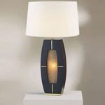 Delacey Table Lamp - Weathered Brass / Ebony / White Linen