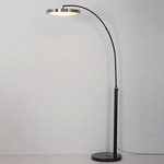 Redondo Arc Floor Lamp - Matte Black / Brass / White