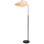 Roswell Floor Lamp - Matte Black / White Linen